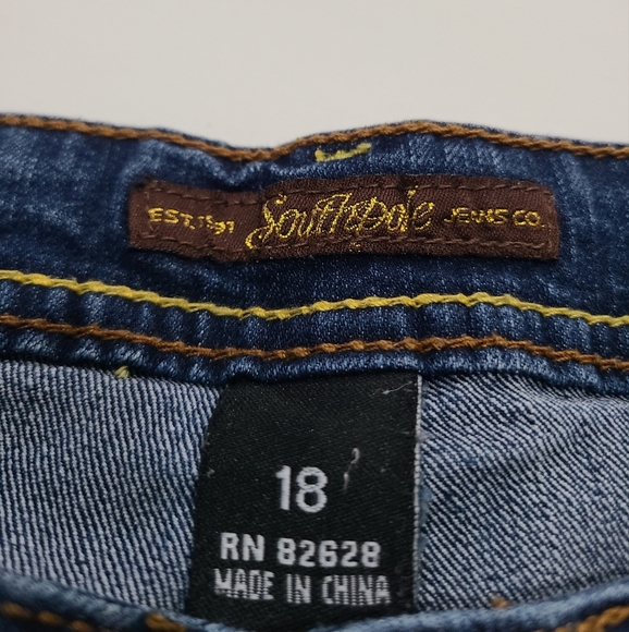 SOUTHPOLE Women's Blue Jeans embellished pockets sz.18 - Picture 4 of 10
